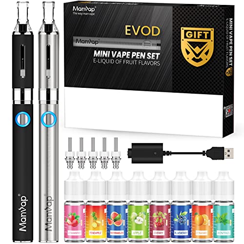 Cigarettes électroniques Kit de démarrage Manvap Evod Vape avec 8x10ml E-liquide, Sans Nicotine Cover