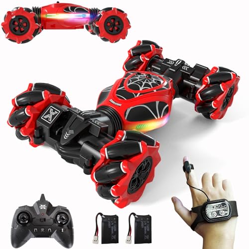 HOSHIPLAY Gesture RC Car Red,1:24 High Speed 4WD Transform Stunt