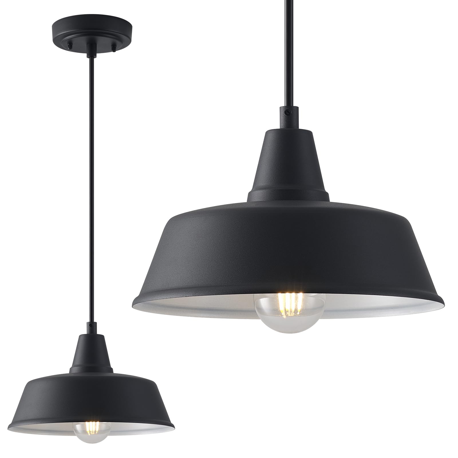 Outdoor Chandelier For Porch LWYTJO 1 Light Black Industrial Pendant Light  With Metal Shade For Study Dining Room Kitchen Island Y ZJD00097 1 G+B The Home  Depot Farmhouse Pendant Light, image size:1600x1600