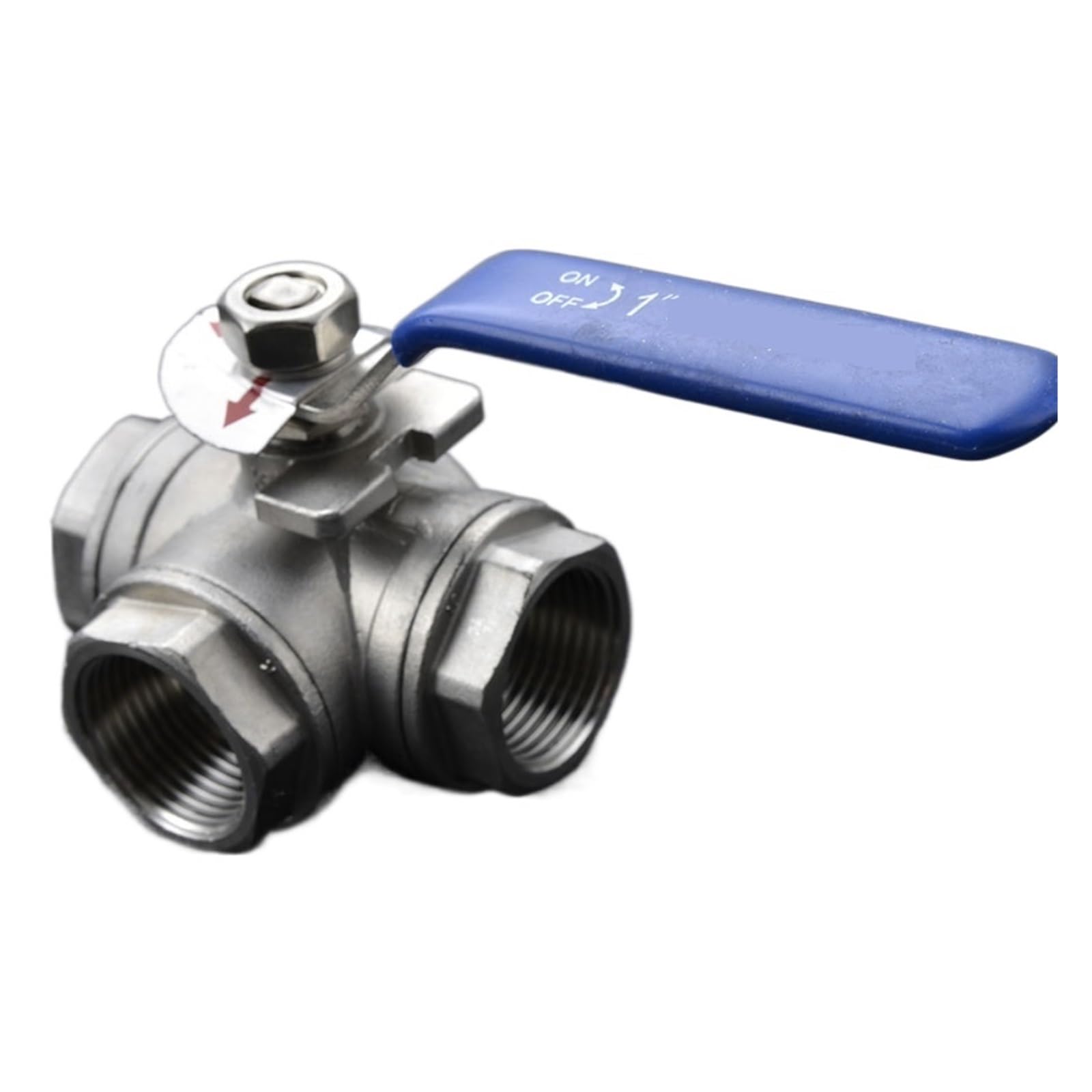 Válvula de bola Válvula de bola de acero inoxidable 304, 1/4, 3/8, 1/2, 3/4, 1 ", 2", puerto completo hembra, puerto T/L, adaptador de conector de válvula de bola de 3 vías for agua, aceite, aire y Ga