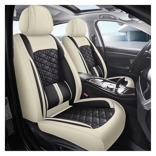 Housse de siège en cuir PU beige double couche pour Benz Classe C - 2