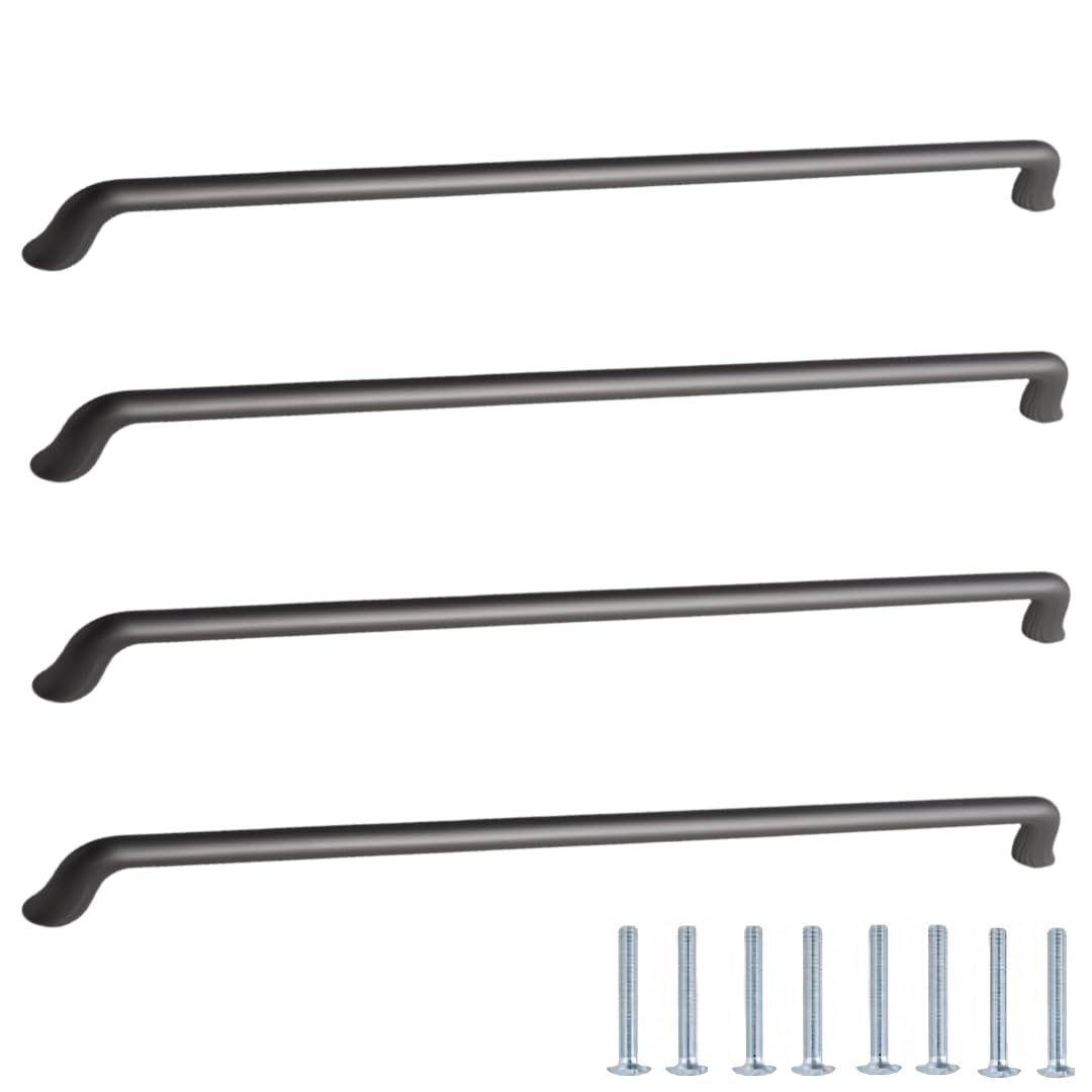 NLQCSXWEP Zinc Alloy Cabinet Bow Handle, Zinc Alloy Cabinet Handles 4 pcs Gray Multiple Sizes Single Hole(8219-320mm)