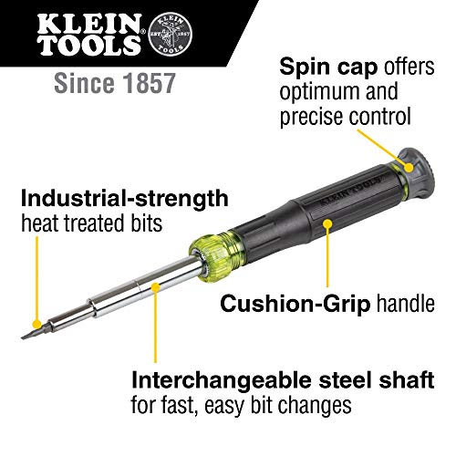 Klein Tools 32314 Electronic Screwdriver, 14-in-1 with 8 Precision Tips, Slotted, Phillips, and Tamperproof TORX Bits, 6 Precision Nut Drivers - Image 3