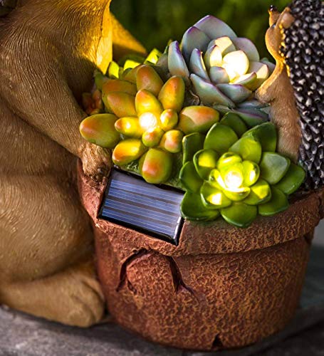 Statue de jardin solaire hérisson étanche sans fil 23cm - 6