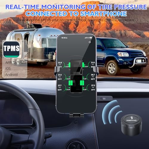 B-Qtech Tire Pressure Monitoring System, Wireless TPMS with 6 External Sensors for Car Truck RV Motorcycle, Real-time Pressure Temperature Display, Compatible with iOS & Android - Image 4
