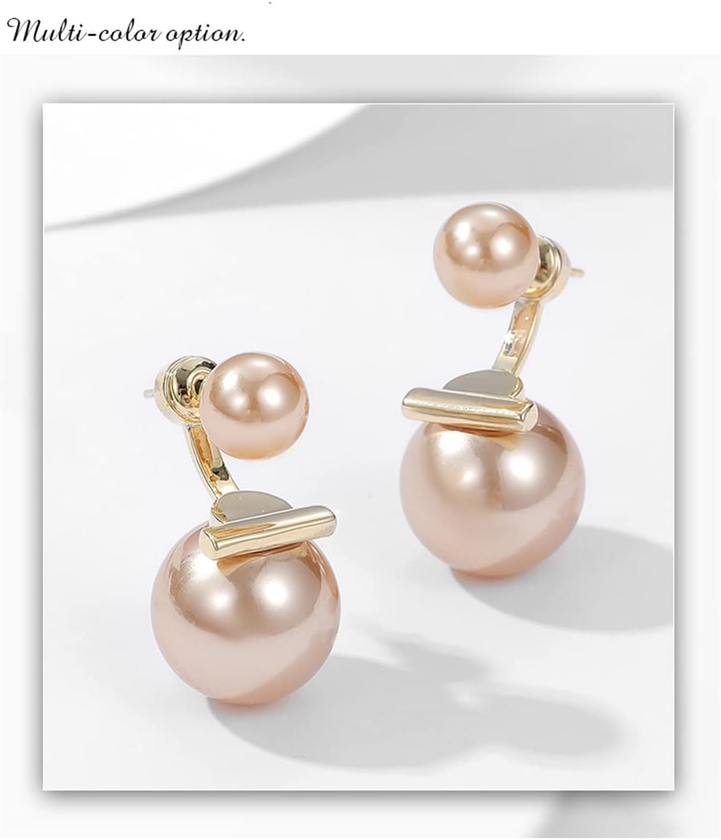 RYTM 2023 New French Elegant Temperament Earrings, Niche high Sense s925 Silver Needle Back Hanging Two Pearl Earrings, Excellent Gift. (Coffee Color) image 4