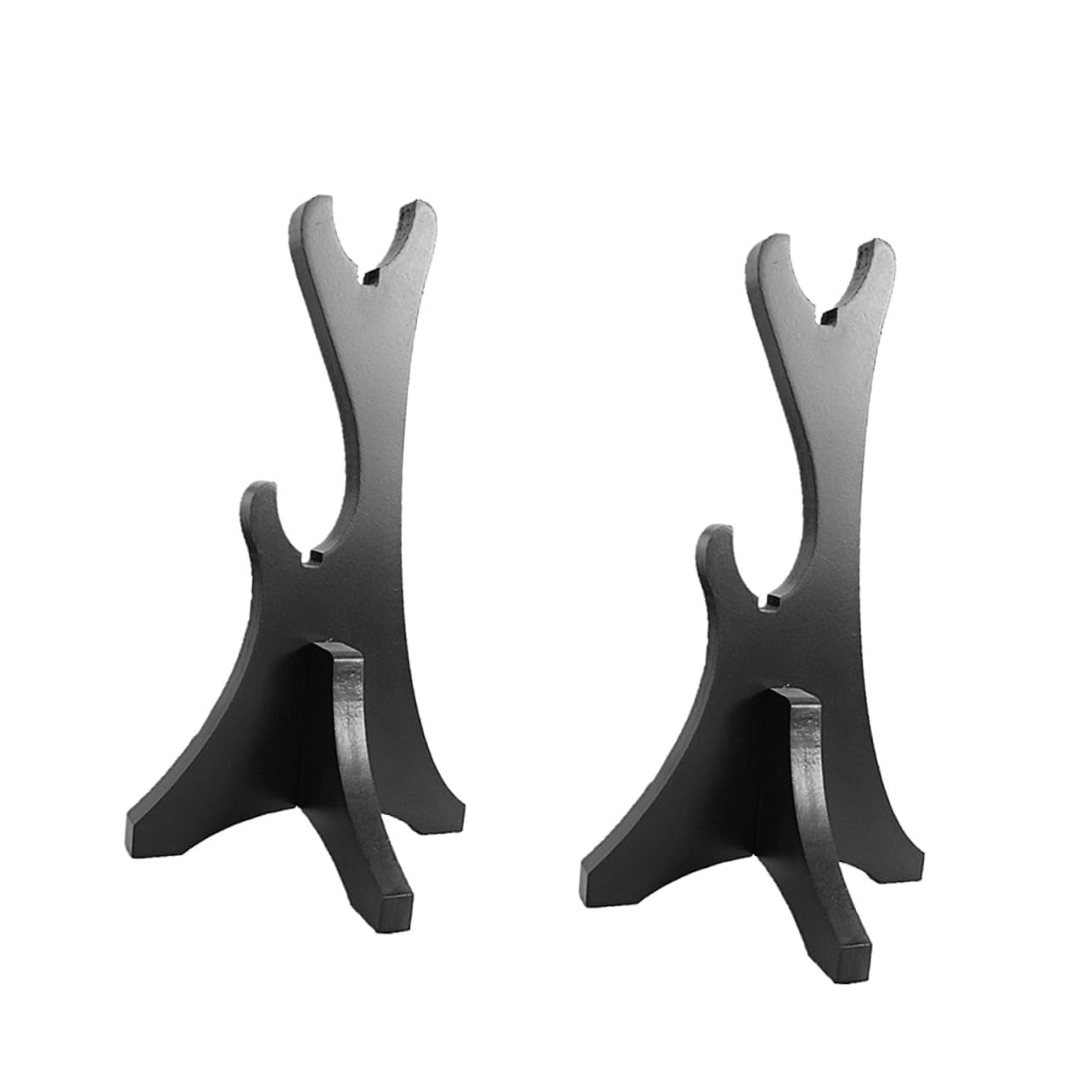 Mikikit 2Pcs Wooden Wand Holder Display Rack Two Tier Stand for Wands Flutes and Crafts Durable Storage for Collectors and Cosplay Enthusiasts