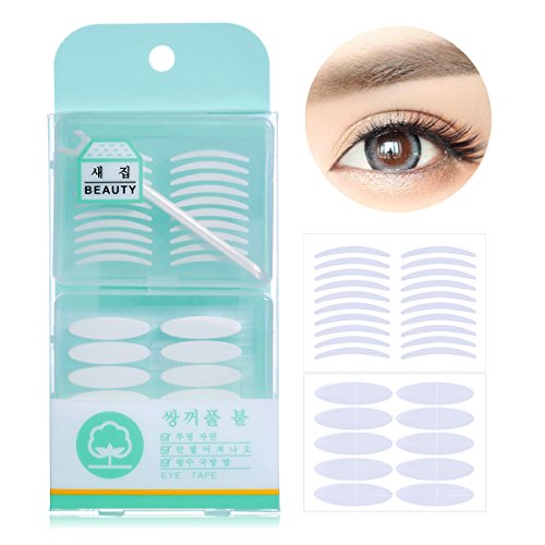Invisible Double Eyelid Tape Stickers-Adhesive Eyelid Stickers for Hooded, Droopy, Uneven, Mono-eyelids,50PCS Slim+50PCS Wide Technical Eye Tapes Makeup Tools