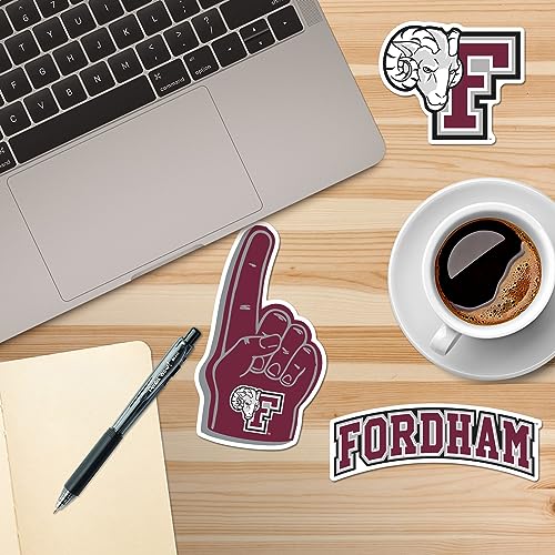 Image of Fordham University 8ct Vinyl Large Deluxe Stickers Variety Pack - Laptop, Water Bottle, Scrapbooking, Tablet, Skateboard, Indoor /Outdoor - Set of 8