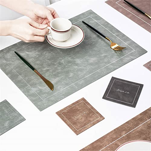 Set de table rectangulaire en cuir western x4 pour repas chic - 7