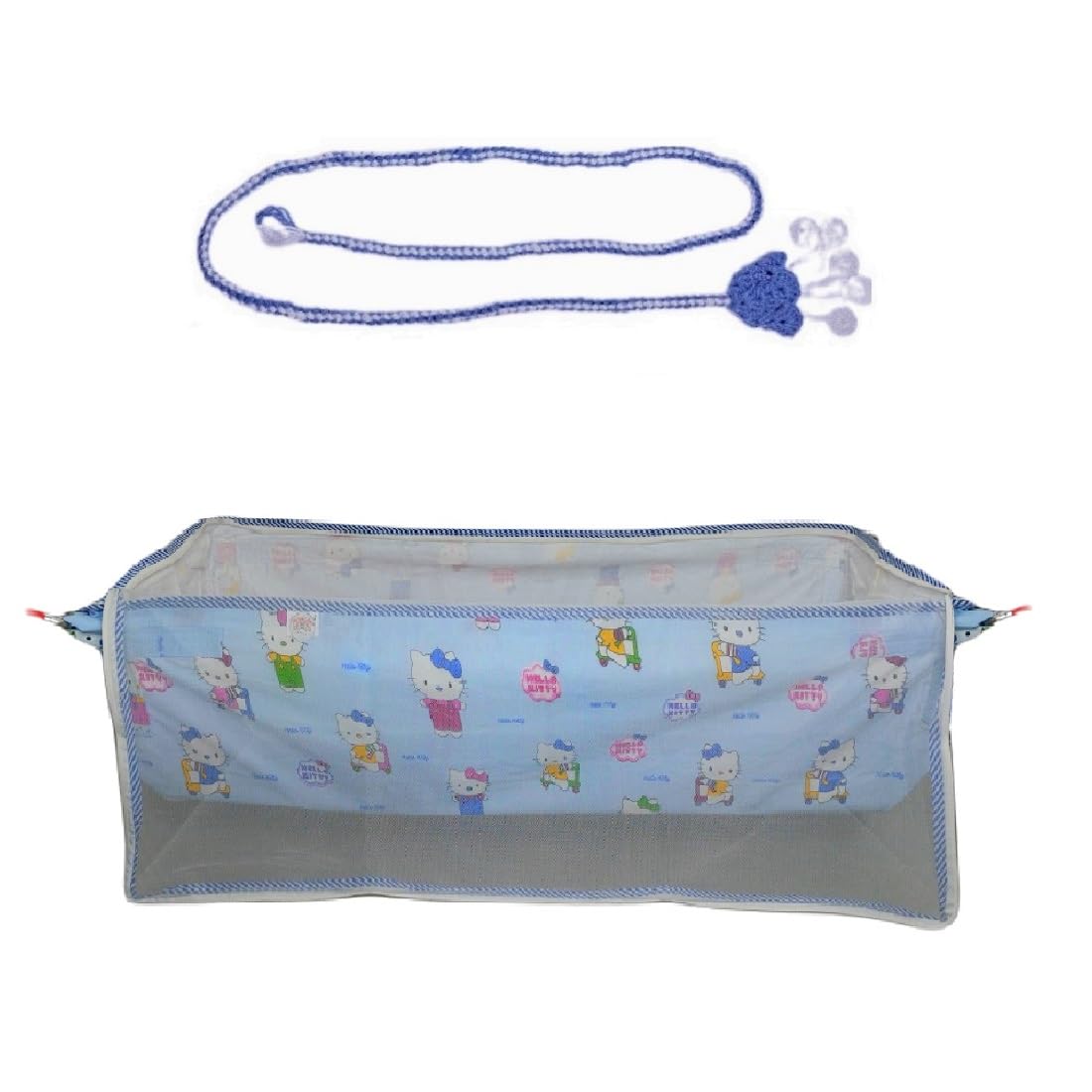 Heavy Duty New Born Baby Cradle Hammock/Khoyu/Palana/Jhula/Ghodiyu/Joli with Soft Cotton Cloth Made of Mosquito Net (Pack of 1)