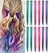 Fcysws Colored Clip in Hair Extensions 21 Inch Heat-Resistant Synthetic straight Hair Extensions for Women Girls Hair Accessories Party Gift Multi-Colors Hairpiece 12PCS (Pink Lavender Teal)