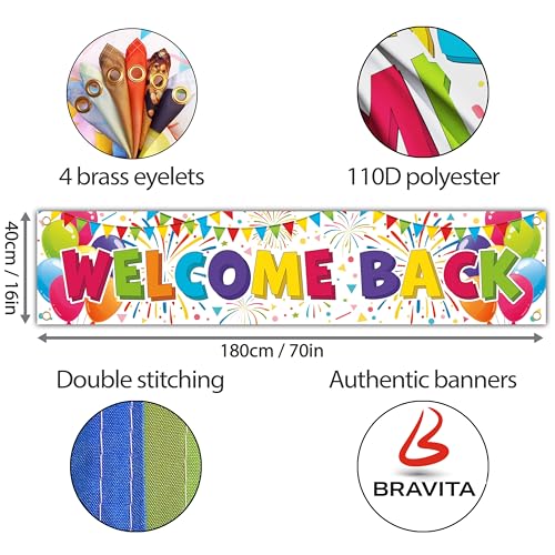 Image of Welcome Back Banner - Welcome Home Decorations 6 x 1.3ft - We Missed You Banner (White)