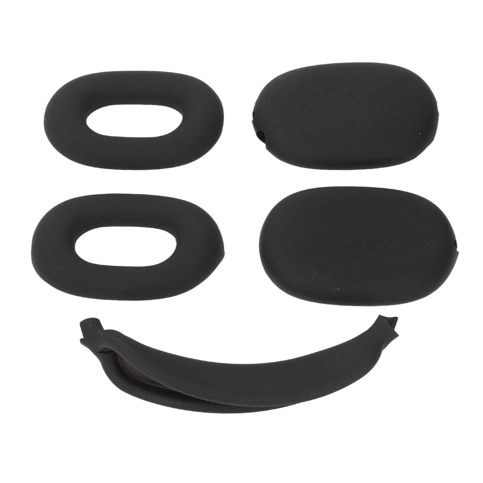 Étui pour écouteurs avec Cache-Oreillettes, étui de Voyage Rigide pour écouteurs, étui de Transport en EVA avec Poche en Filet pour Accessoires, Rangement de Protection Portable (Noire)