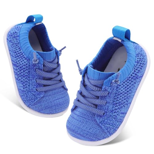 FEETCITY Baby First Walking Shoes Flexible Baby Slip On Shoes Barefoot Infant Sneakers Breathable Lightweight Infant Sock Shoe Outdoor