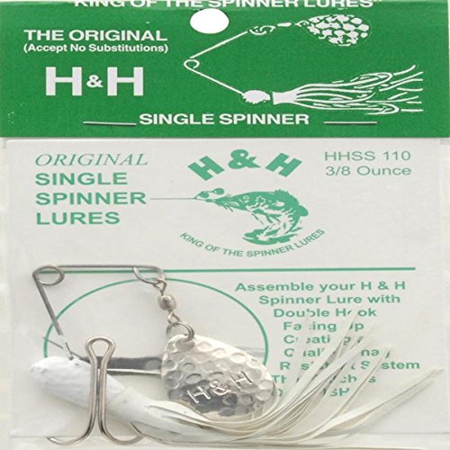 Spinnerbait 3/8 Oz sngl spin blanc à forte vibration pour brochet et perche