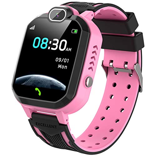 YENISEY Kids Learning Toys Smart Watch - 1.54" HD Touch Screen Children Smartwatches with Camera Calculator Alarm Mp3 Music Player 7 Puzzle Games Sports Watch for Boys and Girls Age 4+ (Pink)