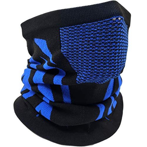 Winter Neck Warmer, Neck Gaiter Face Mask Scarf for Men Women Cold Weather Skiing Running Cycling Breathable Windproof (Blue)