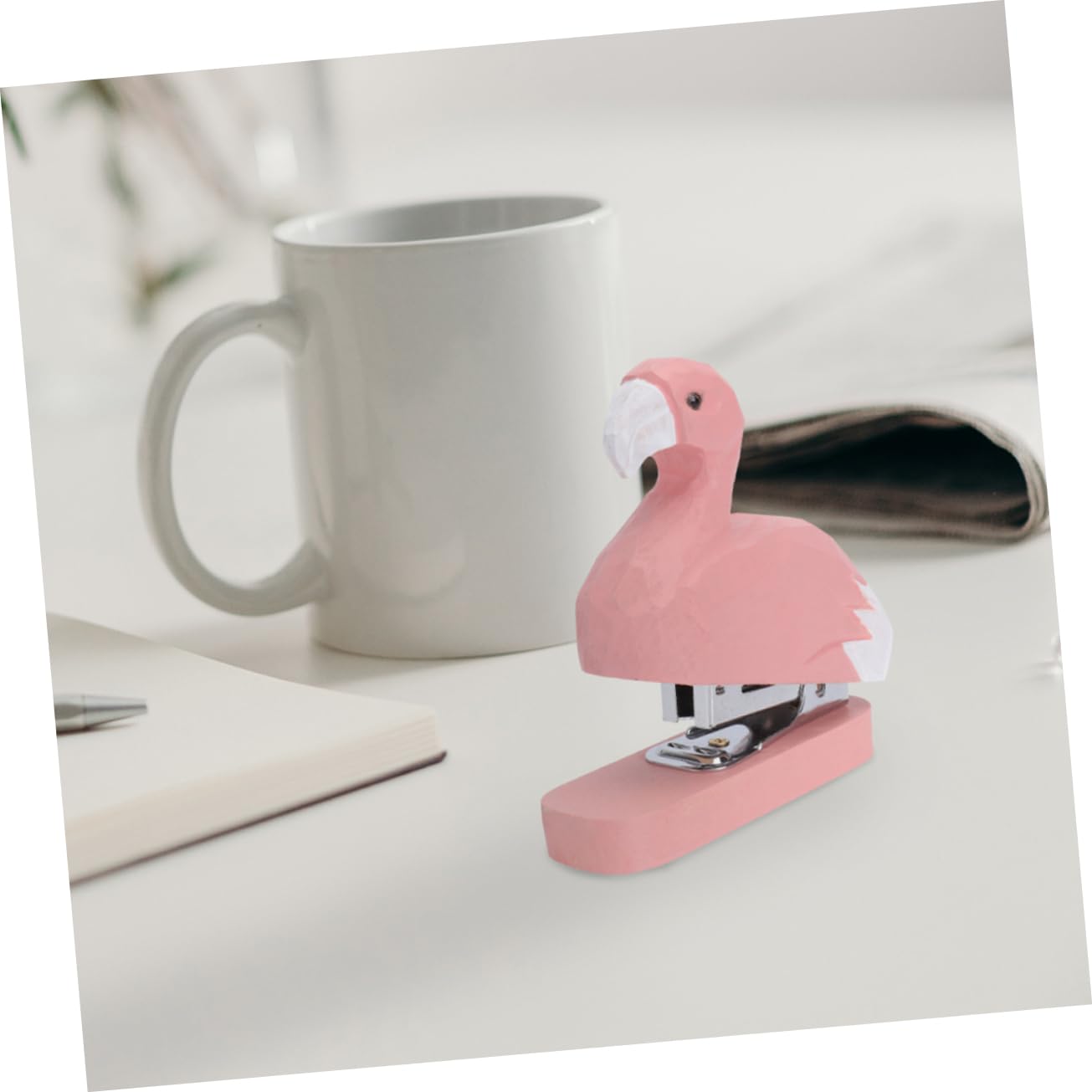 Pinzatrice da Scrivania Animale in Legno Originale 2 Pezzi | Ufficio e Scuola, Aspetto Grazioso e Semplice, Decorativa, Set Compatto