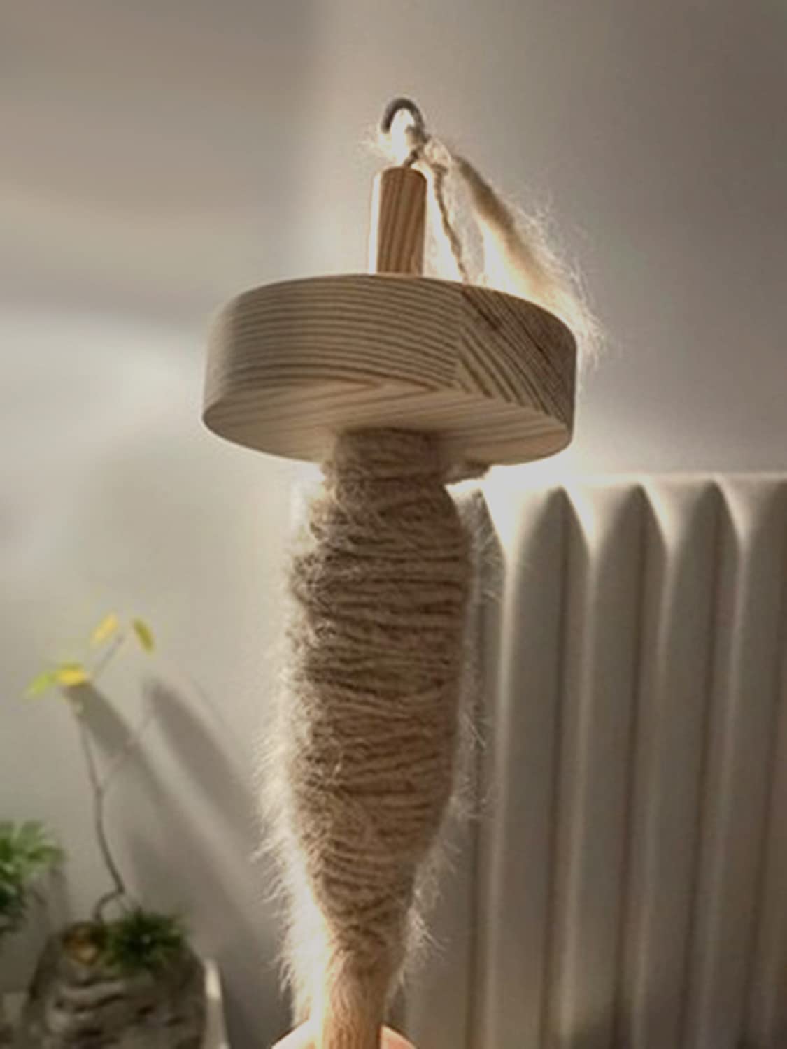 Felicità fatta a mano: set di 2 mandrini a mano in legno con filato Whorl – strumento perfetto per filatura a mano e lana