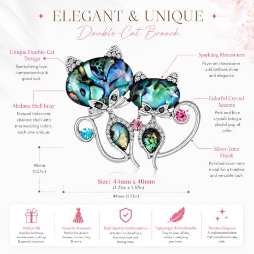 Image of Animal Brooch for Women Zirconia Rhinestone Abalone Shell Animal Lapel Pin Christmas Birthday Holiday Gift for Wife Mother Girlfriend Daughter