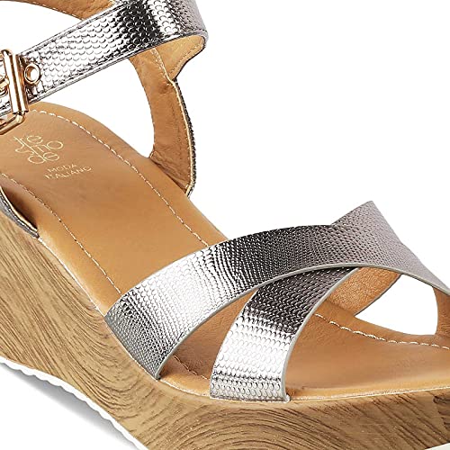 The Tometeor Champagne Women's Dress Wedge Sandals Tresmode main image 1