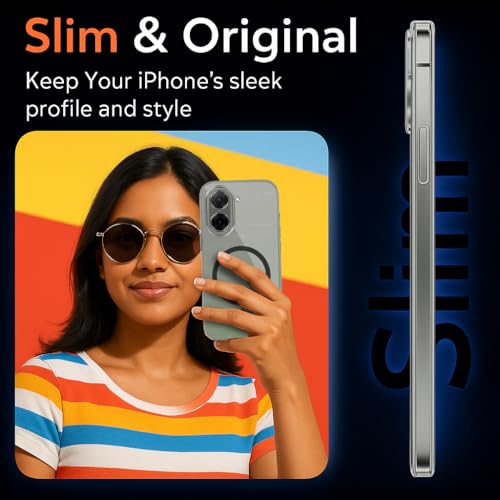 Image of Jkobi Lifetime Anti-Yellow MagSafe Compatible Clear Back Cover Case for Redmi A5 4G (Sleek Hard Crystal | Shockproof and Camera Protection)