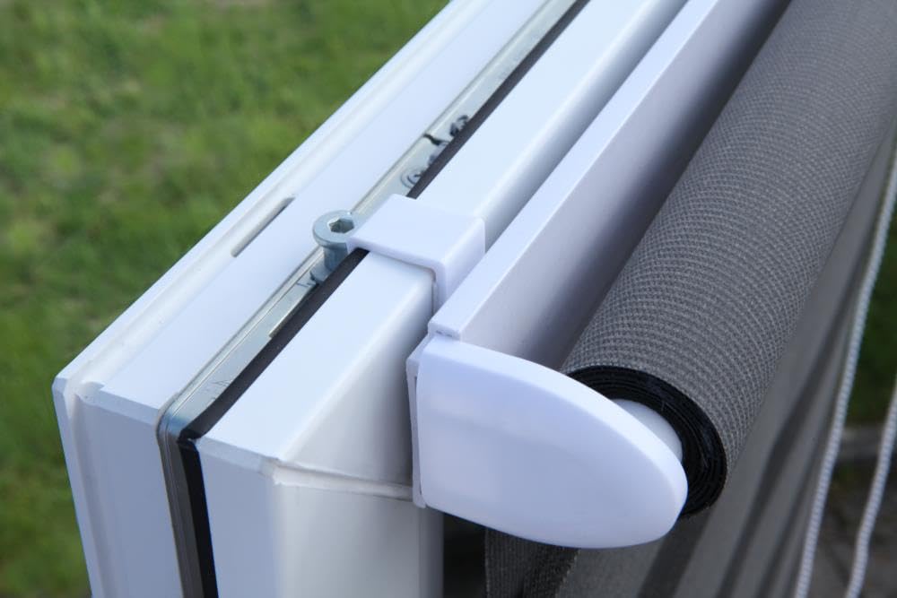 DécoProfi Duo-Doppelrollo ohne Bohren B: 90 cm, L:220 cm Natur/Beige Meliert I Mit Klemmfix/Klemmträger zur Montage I Doppel Rollo innen für Balkontüren und Fenster