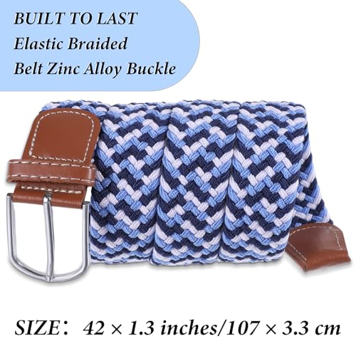 Braided Belt Multicolored Elastic Woven Golf Belts Elastic Jean Belts Casual Braided Stretch Belt for Men Women Golf Casual Sports Attire Pants Shirts2