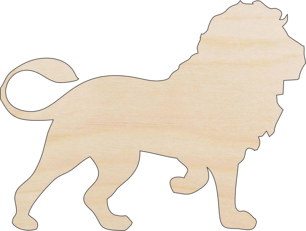 Cat Lion - Laser Cut Out Unfinished Wood Craft Shape CAT13 7" / 1/8" thick