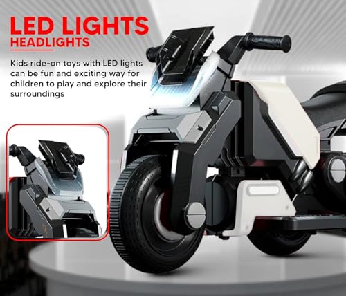 Image of Kids Sports Bike, Ride-On Toy for Ages 2-8 Years, Birthday Gift for Boys and Girls (Royal Baby EV Bike [ 2,3,4 Year Kids], White)