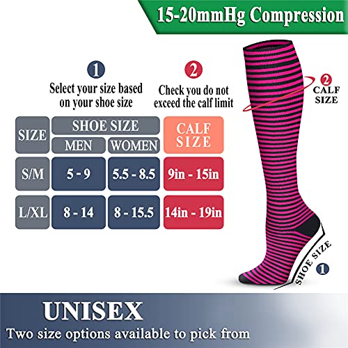 Image of QUXIANG Copper Compression Socks for Women & Men Circulation (8 Pairs) - Best for Running Athletic Cycling - 15-20 mmHg