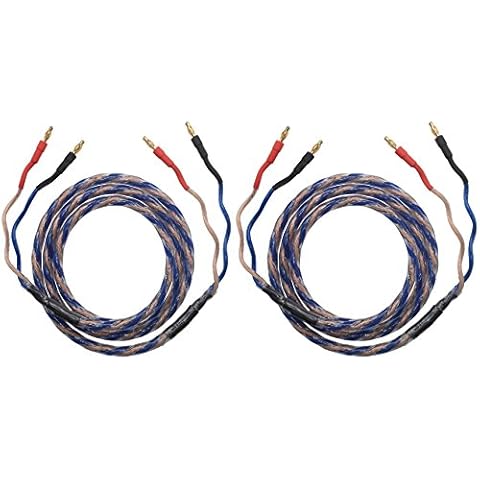 BS-SK 1pair Set(8banana Total) HiFi 6N OFC Speaker Wire, Banana Plug to Banana Plug. BS-SK (1.5M(4.92ft)) Cover