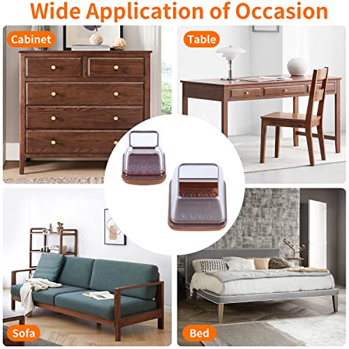 24 Pcs Clear Square Silicone Chair Leg Floor Protectors For Hardwood Floors, Felt Furniture Pads, Chair Leg Caps Covers, Floor Protectors For Chair, Bar Stool Leg Floor Protectors (Fit: 0.8''–1.1'') #TOP5