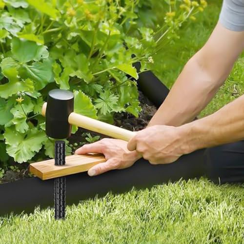 Gbekery Estacas Rectas de Rebar 16 Pulgadas (16 piezas) Anclajes Metálicos Resistentes para Tierra con Punta de Cincel para Madera, Concreto, Soporte para Plantas, Tiendas de Camping, 3/8 Pulgadas de Grosor, Negro miniatura 5