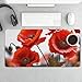 Poppy Flowers Vivid Petals Desk Mat Non-Slip Laptop Writing Pad Large Keyboard Mousepad with Rubber Base 23.6