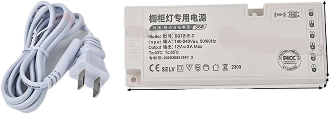 LED Cabinet Light Power Supply 24W36W60W Master Control Single Control six-bit Interface Transformer DC12V Including 1.2m Power Cord(DC24V 100W)