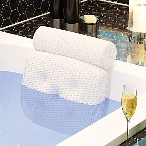 MLSD Bath Pillow Bathtub SPA Pillow with 4D Air Mesh Bath Pillows for Tub with 6 Strong Non-Slip Suction Cups and Comfor