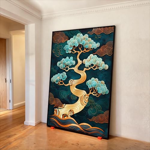 Bonsaï doré tableau sur toile d'art mural abstrait de haute qualité