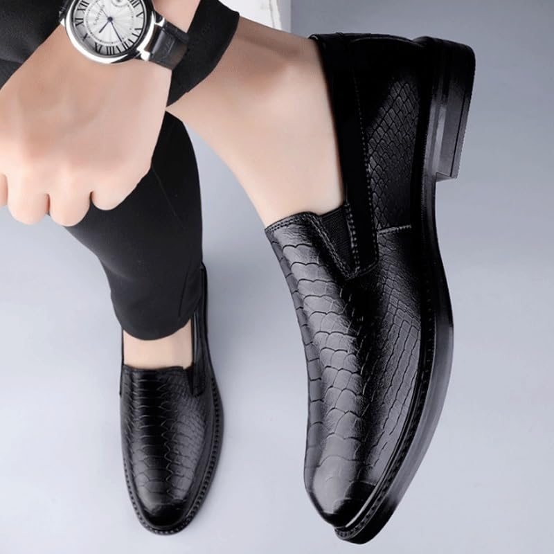 Men's Oxford Shoes Casual Leather Dress Shoes Non-Slip Low Block Heel Work Shoes Formal Leather Shoes for Weddings Business Office Prom4