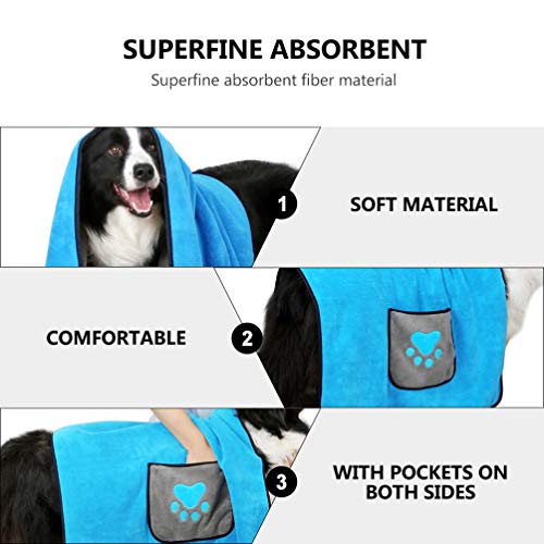ULTECHNOVO Toalhas para CÃ£es Toalha de Banho Absorvente para Animais de EstimaÃ§Ã£o Com Bolsos Dupl