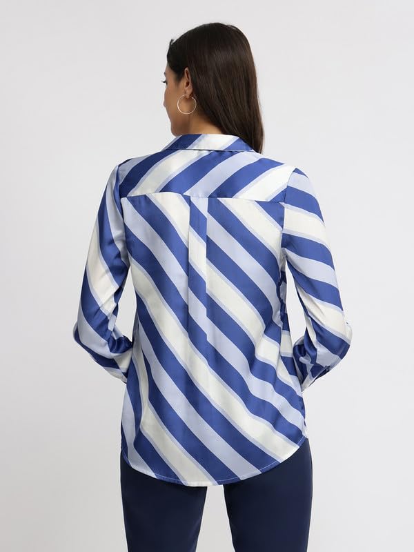 Image of FableStreet Women Shirts | Comfort Fit Spread Collar | Premium Satin Fabric for Formal, Business Casual