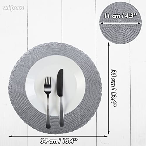 wiipara Round Woven Placemats Set of 6 - Image 2