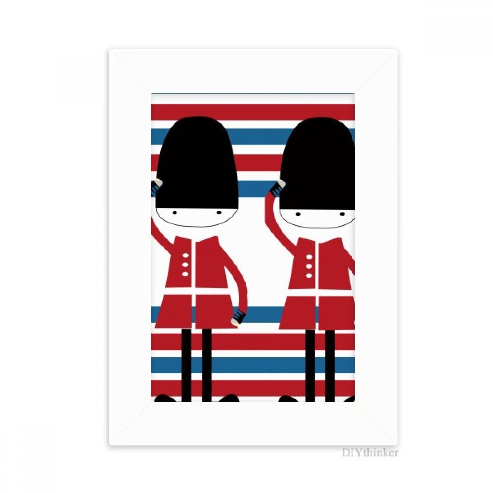 Cadre photo drapeau soldat britannique blanc 10x15 cm pour decoration de bureau chic