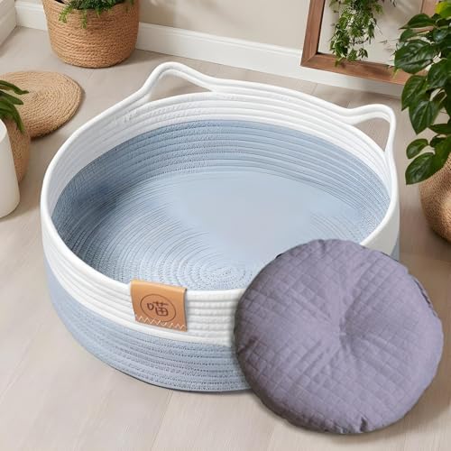 Cama cesta para gatos interior para cachorro conejo perro pequeño en invierno 4