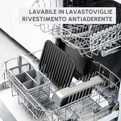 Moulinex Optigrill 4in1 + Pinza, Barbecue e Forno in Unico Dispositivo, Ideale per Pasto Completo, Tecnologia Intelligente e 9 Programmi di Cottura Automatici, Piastre Antiaderenti, GI776D - Immagine 5