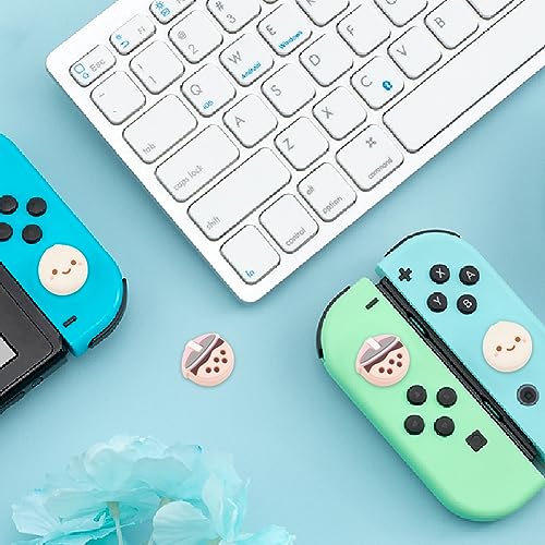 Image of GORGECRAFT 4Pcs Boba Thumb Grips Food Pork Bun Face Bubble Milk Tea Button Joystick Analog Stick Protective Cover Compatible with Switch OLED Lite Console for Gamepad Controller