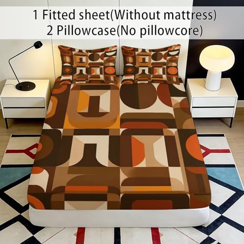 Drap housse 3D imprimé motif géométrique 90x200x25cm