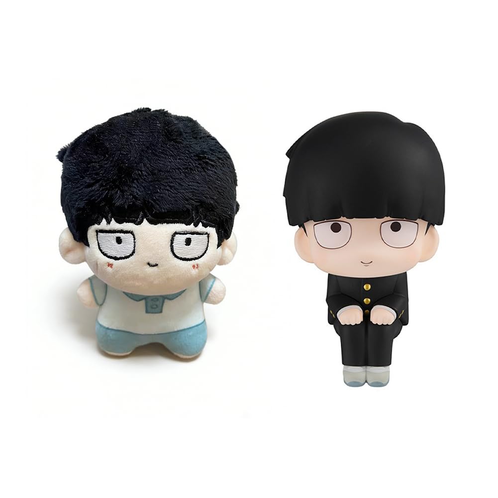 Gooyeh Mob Figure Anime Kageyama Shigeo Look up Figure 10cm Mob Plush Keychain Desktop Decoration Birthday Gifts for Fans 2PCS