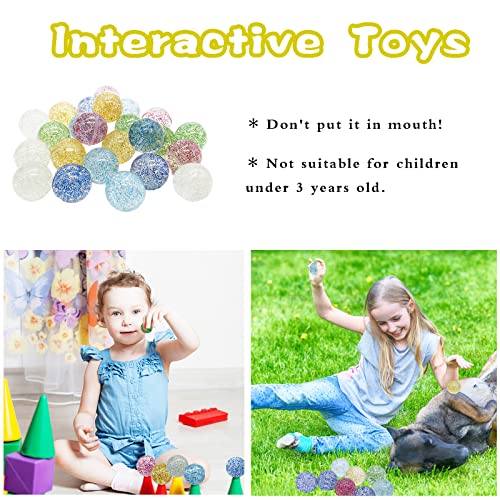 24 Pieces Bouncy Balls for Kids,32mm 6 Colors Glitter Bounce Balls,Colorful Bouncing Balls Birthday Party Favor Supplies - Thumbnail 7
